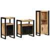 vidaXL Ba&eth;herbergismublasett 3 pcs Br&uacute;nn og svartur Hart mang&oacute;tr&eacute;