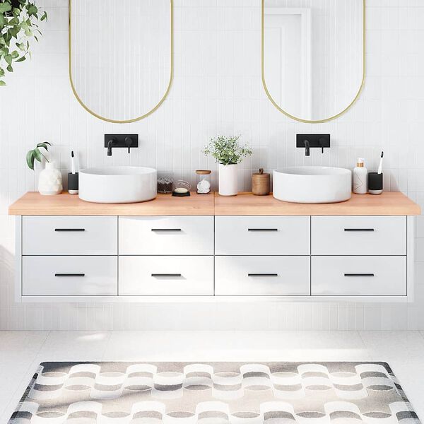 vidaXL Ba&eth;herbergisbor&eth;plata Lj&oacute;sbr&uacute;n Me&eth;h&ouml;ndla&eth;ur Vi&eth;ur