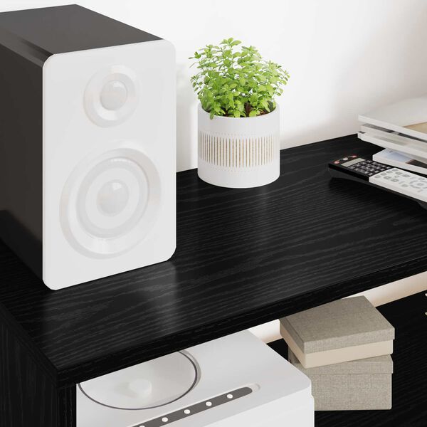 vidaXL Sj&oacute;nvarpssk&aacute;pur Svartur Eik 100 x 30 x 40 cm Samsettur vi&eth;ur