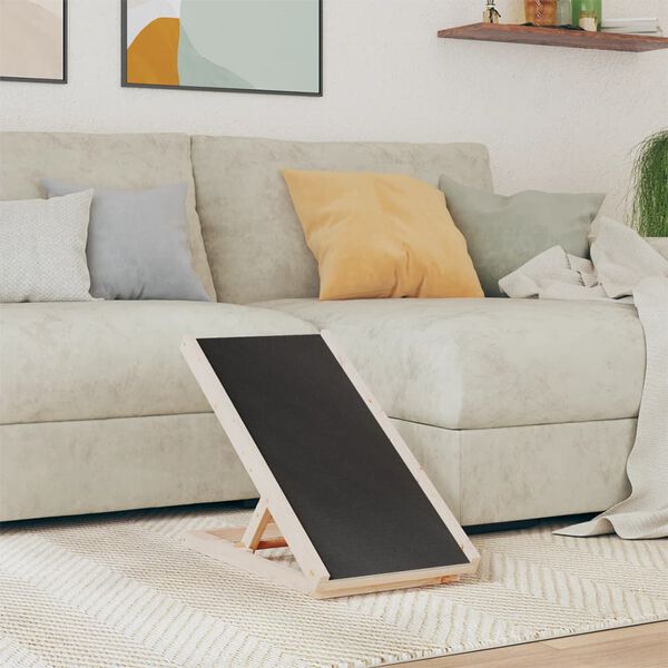 vidaXL Hundarampur Grár 70x35 cm Gegnheill Þinur