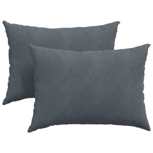vidaXL S&oacute;fap&uacute;&eth;ar 2 pcs D&ouml;kk gr&aacute; 70 x 50 cm Korduroy efni