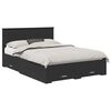 vidaXL Ramsv&iacute;k me&eth; h&ouml;fu&eth;gafl Svartur 135 x 190 cm Samsettur vi&eth;ur