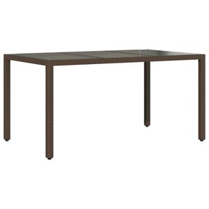 vidaXL Gar&eth;bor&eth; me&eth; Glerpl&ouml;tu Br&uacute;nt 150x90x75 cm P&oacute;l&yacute;rattan