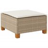 vidaXL garðstóll með púði Beige 63,5x56x32 cm Poly Rattan