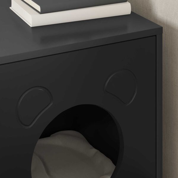 vidaXL Katta h&uacute;s Svartur 42,5 x 40 x 53 cm Samsettur vi&eth;ur