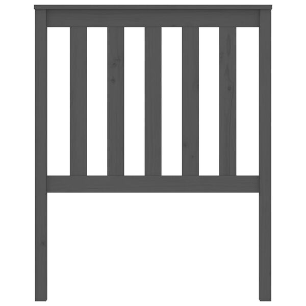 vidaXL Höfðagafl fyrir Rúm Grár 81x6x101 cm Gegnheil Fura