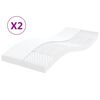 vidaXL Svampd&yacute;nur 2 stk. Hv&iacute;tar 80x200 cm 7-Sv&aelig;&eth;a St&iacute;fleiki 20 ILD