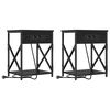 vidaXL Noat&ouml;flu sk&aacute;pur 2 pcs Svartur Eik 41 x 31 x 51 cm
