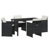 vidaXL Gar&eth;ur bor&eth;sett 5 pcs Svartur p&oacute;l&yacute;rattan