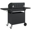 vidaXL Gasgrill með 5 Brennara Svartur Dufthúðuðu Stáli