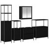 vidaXL Ba&eth;herbergismublasett me&eth; hillu 5 pcs Svartur Samsettur vi&eth;ur