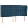 vidaXL H&ouml;f&eth;agafl me&eth; Eyrum 203x23x118/128 cm D&ouml;kkbl&aacute;tt Flauel