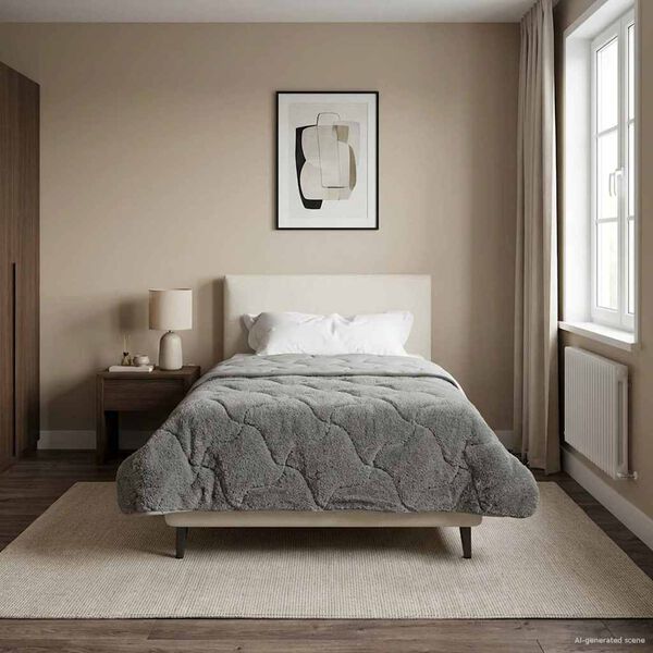 vidaXL Full &aacute;rs d&yacute;na Antras&iacute;t 140 x 220 cm Microfiber og Teddy f&oacute;&eth;ri&eth;