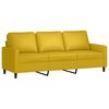 vidaXL 3 Parta Sófasett með Sessum Gulur Flauel