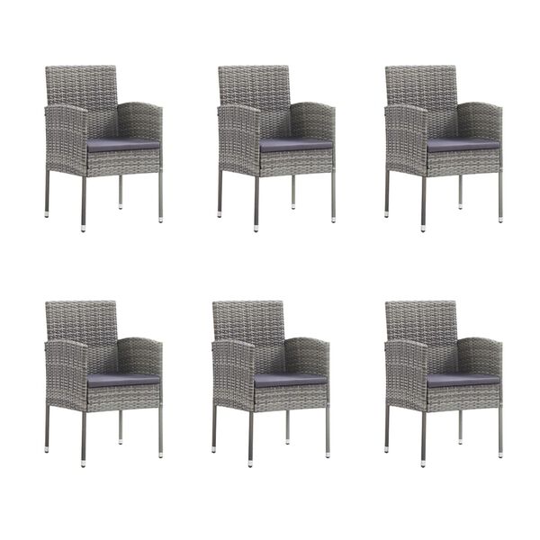 vidaXL 7 Parta Gar&eth;s&oacute;fasett me&eth; Sessum Reykgr&aacute;tt P&oacute;l&yacute;rattan