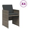 vidaXL Gar&eth;st&oacute;lar me&eth; Sessum 4 stk. Gr&aacute;tt P&oacute;l&yacute;rattan