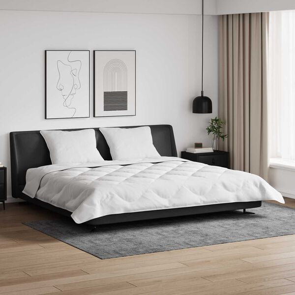 vidaXL D&uacute;kur me&eth; p&uacute;&eth;um me&eth; kodda 3 pcs Hv&iacute;tt Mikrof&iacute;ber og d&uacute;nfja&eth;rir