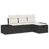 vidaXL Gar&eth;s&oacute;fa sett me&eth; p&uacute;&eth;i 4 pcs Svartur Poly rattan