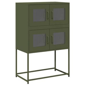 vidaXL Highboard Olive Green 68x39x107 cm Stál