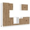 vidaXL 7 stykki eldh&uacute;ssk&aacute;pasett "Kalmar" &THORN;rosku&eth; eik Engineered Wood