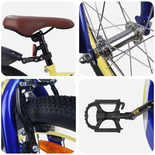 vidaXL Barnahj&oacute;l 20 Tommur fyrir 6-11 &aacute;ra Gulur