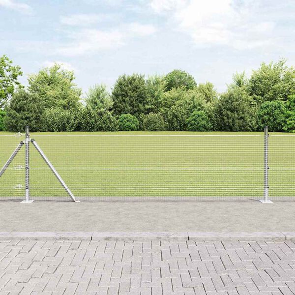 vidaXL Gir&eth;ingarp&oacute;stur Silfur 100 x 0,5 m (16 x 16 mm net) St&aacute;l