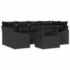 vidaXL Gar&eth;s&oacute;fa sett me&eth; geymslu 7 pcs Svartur Poly rattan