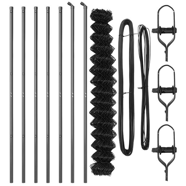 vidaXL Gir&eth;ingarp&oacute;stur Gr&aacute;r 10 x 1,5 m (60 x 60 mm net) St&aacute;l og PVC