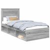 vidaXL Ramsv&iacute;k me&eth; h&ouml;fu&eth;gafl Gr&aacute;r Sonoma 90 x 190 cm Solid furuhikk