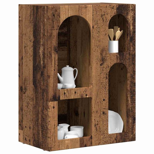 vidaXL Vi&eth;beinteyfla Gamalt timbur 59 x 35 x 80.5 cm Samsettur vi&eth;ur