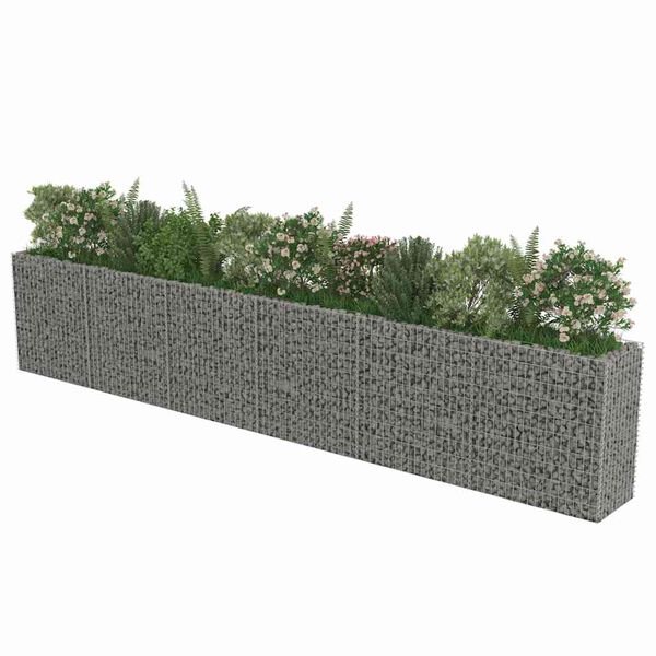 vidaXL Gabion Grj&oacute;tkassi Upph&aelig;kka&eth; Bl&oacute;maker S&iacute;nkh&uacute;&eth;a&eth; st&aacute;l540x50x100cm