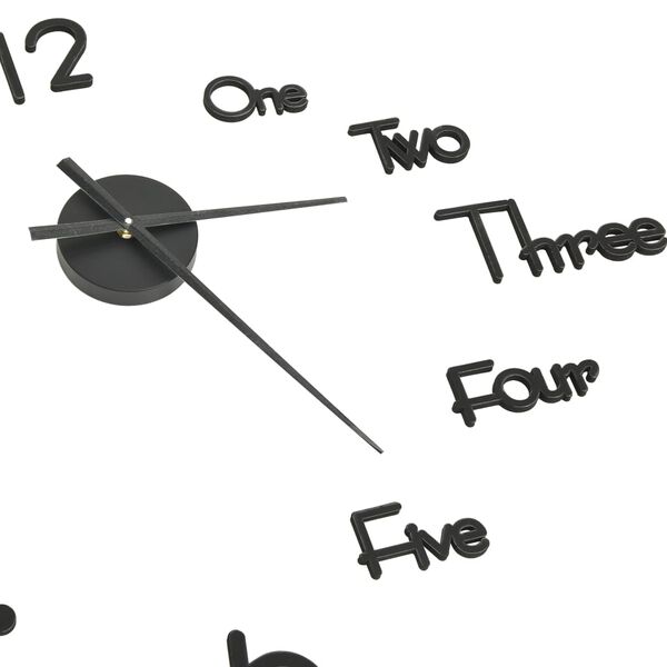 vidaXL 3D Veggklukka Nútímahönnun Svört 100 cm XXL