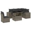vidaXL 6 -Hluta Gar&eth;s&oacute;fasett me&eth; Sessum Gr&aacute;tt P&oacute;l&yacute;rattan