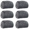 vidaXL &THORN;eppi 6 pcs D&ouml;kk gr&aacute; 150 x 130 cm Fl&iacute;s