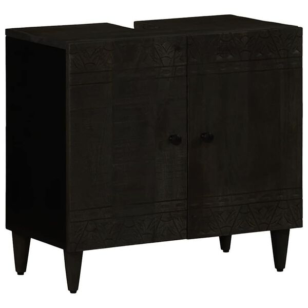 vidaXL Ba&eth;herbergish&uacute;sgagnasett 2 Hlutir Gegnheill Mang&oacute;vi&eth;ur