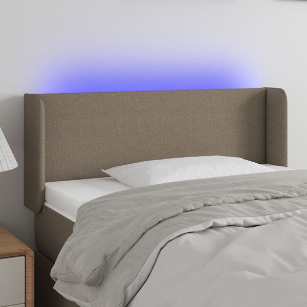 vidaXL LED h&ouml;fu&eth;gafl Taupe 103x16x78/88 cm Efni