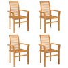 vidaXL Bor&eth;st&oacute;ll 4 pcs Br&uacute;nn 62 x 55 x 94 cm Solid teak vi&eth;ur