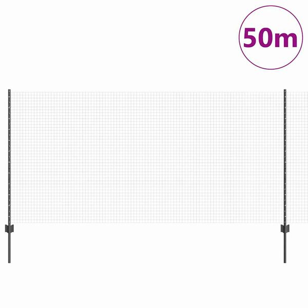 vidaXL Gir&eth;ing me&eth; p&oacute;st Gr&aacute;r 1,2 x 50 m St&aacute;l og PVC
