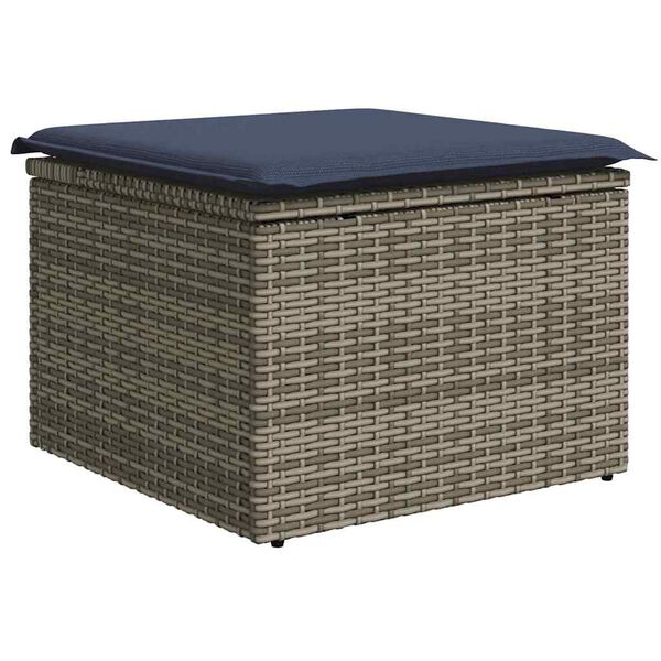vidaXL Gar&eth;bor&eth; me&eth; sessu Gr&aacute;r 55x55x37 cm P&oacute;l&yacute;rattan