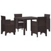 vidaXL Gar&eth;ur bor&eth;sett 5 pcs Br&uacute;nn P&oacute;l&yacute;pr&oacute;p&yacute;len