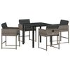 vidaXL Gar&eth;ur bor&eth;sett 5 pcs Gr&aacute;r p&oacute;l&yacute;rattan