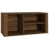 vidaXL Sk&oacute;sk&aacute;pur Br&uacute;nn Eik 100x35x45 cm Samsettur Vi&eth;ur