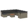 vidaXL 12 Hluta Gar&eth;s&oacute;fasett me&eth; Sessum Gr&aacute;r P&oacute;l&yacute;rattan