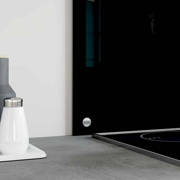 vidaXL Eldhúsveggplata Svört 90x40 cm Hert Gler