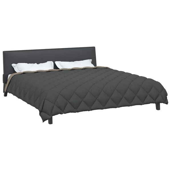 vidaXL Vetrar s&aelig;ng L&eacute;tt gr&aacute;tt og antrac&iacute;t 200 x 220 cm M&iacute;kr&oacute;f&iacute;ber