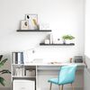 vidaXL Vegghengdar Hillur 2 stk. H&aacute;glans Gr&aacute;ar 90x23,5x3,8 cm MDF