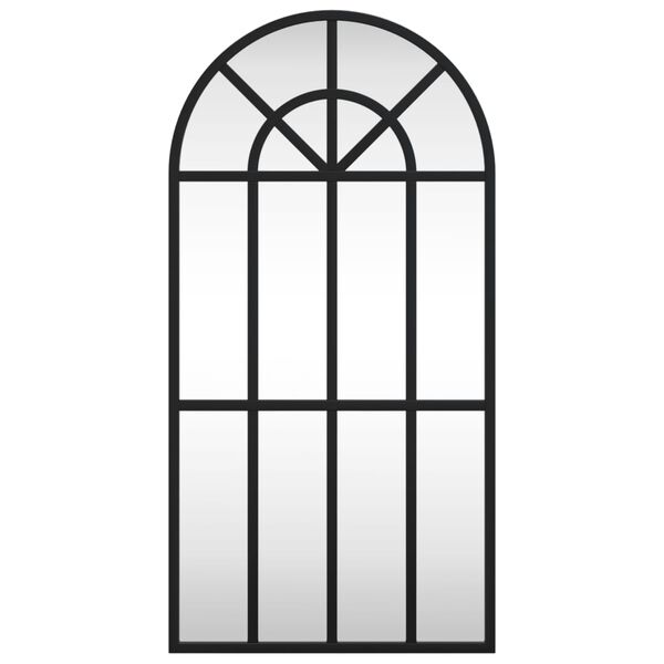 vidaXL Veggspegill Svartur 30x60 cm Bogadreginn Járn