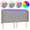 vidaXL LED h&ouml;fu&eth;gafl Lj&oacute;sgr&aacute;tt 203x16x118/128 cm Efni