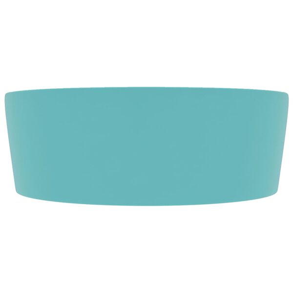 vidaXL L&uacute;xus Handlaug me&eth; Yfirfalli M&ouml;tt Lj&oacute;sgr&aelig;n 36x13 cm Keramik