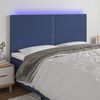 vidaXL LED h&ouml;fu&eth;gafl Bl&aacute;tt 180x5x118/128 cm Efni